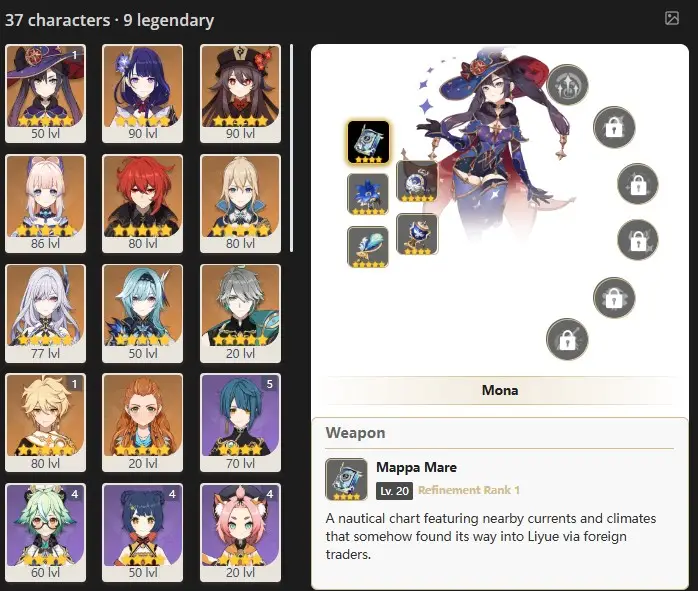 ASIA - AR:54- 37 CHARACTERS [ 10 - 5 STARS CHARACTERS ]