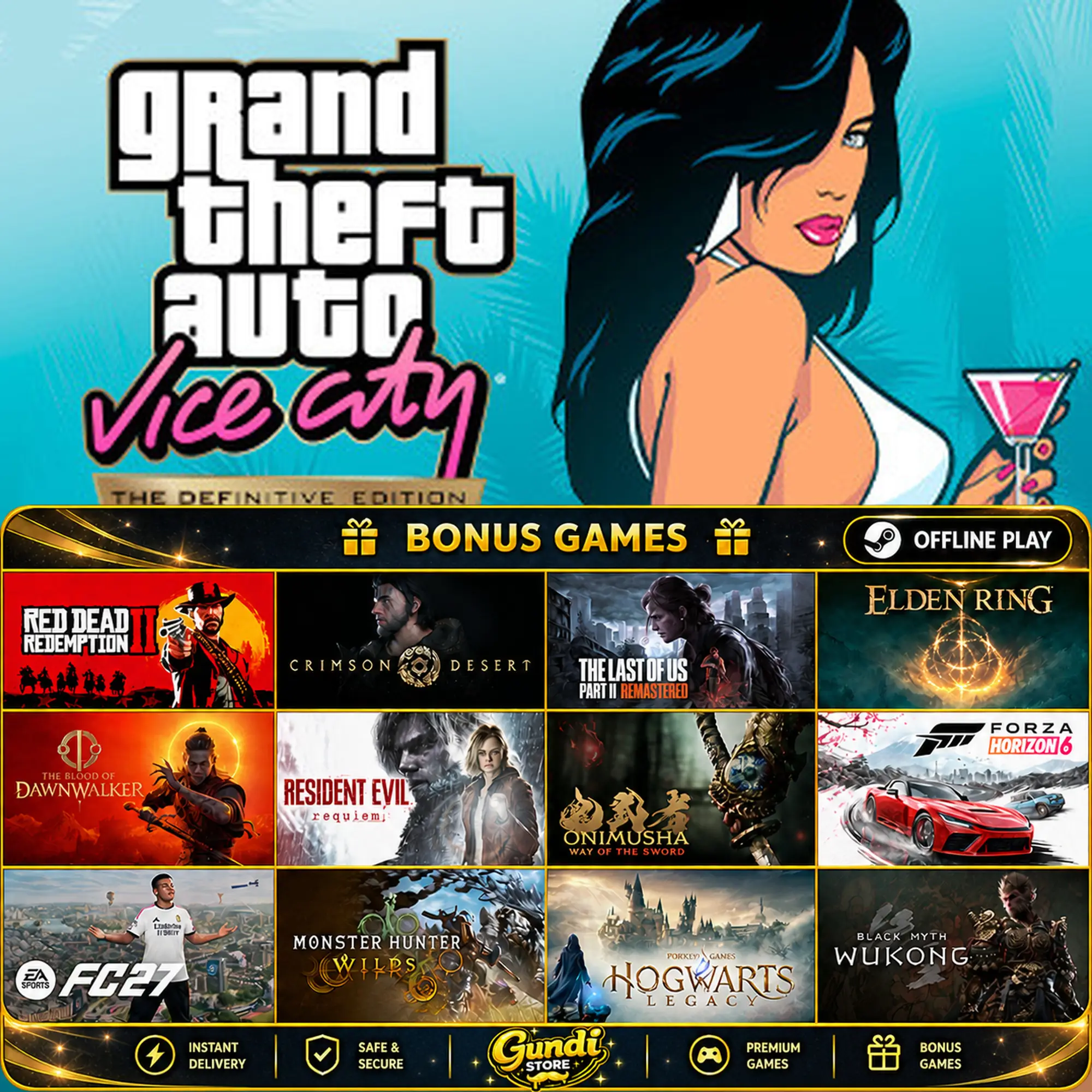 [AUTO CODE] - Grand Theft Auto_ Vice City - The Definitive Edition + BONUS GAME