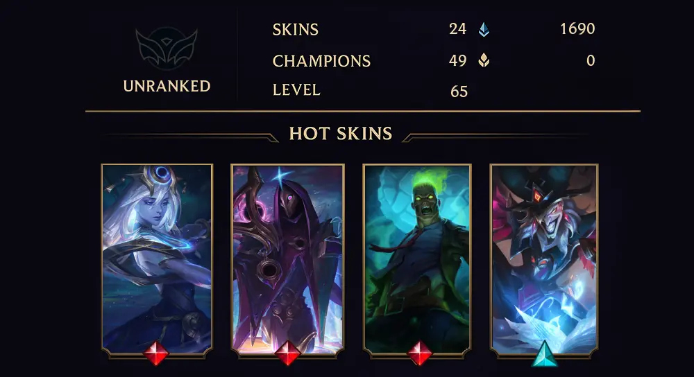 UNRANKED - 65 LVL - 24 SKIN