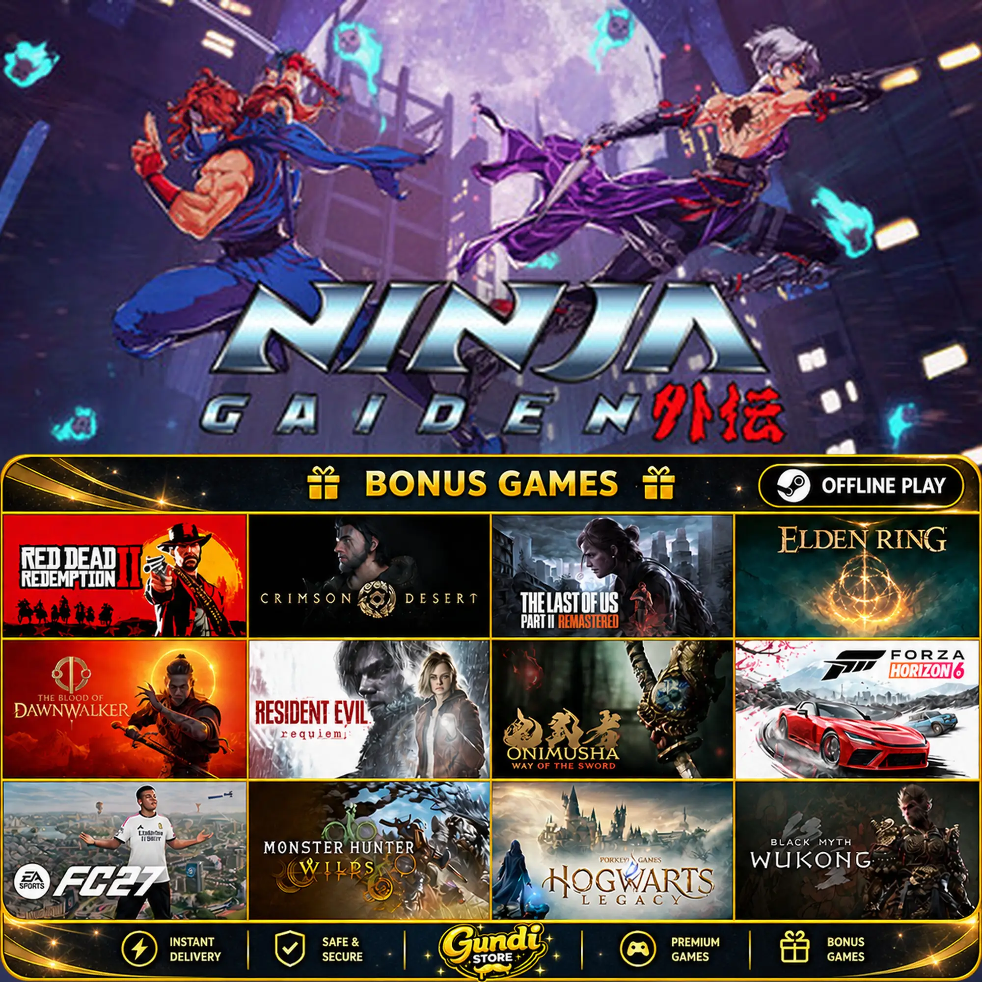[AUTO CODE] - NINJA GAIDEN_ Ragebound + BONUS GAME
