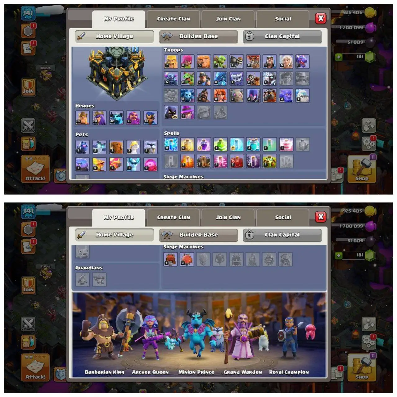 {60% DISCOUNT} TH17 FULL RUSH ID⚡️2 EPIC EQUIPMENT⚡️XP-141⚡️HERO 25-23-42-16-13⚡️FREE GEMS NAME CHANGE⚡️OP LAB⚡️INSTANT DELIVERY 🚚