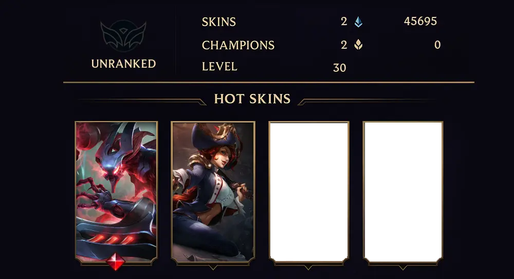 UNRANKED - 30 LVL - 2 SKIN