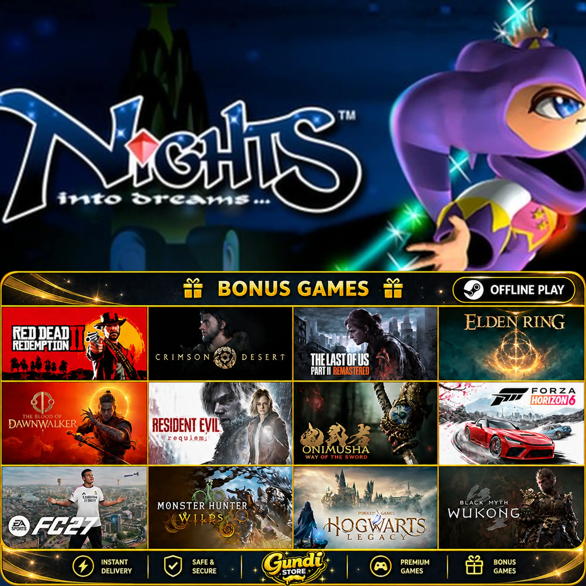 [AUTO CODE] - NiGHTS into Dreams + BONUS GAME