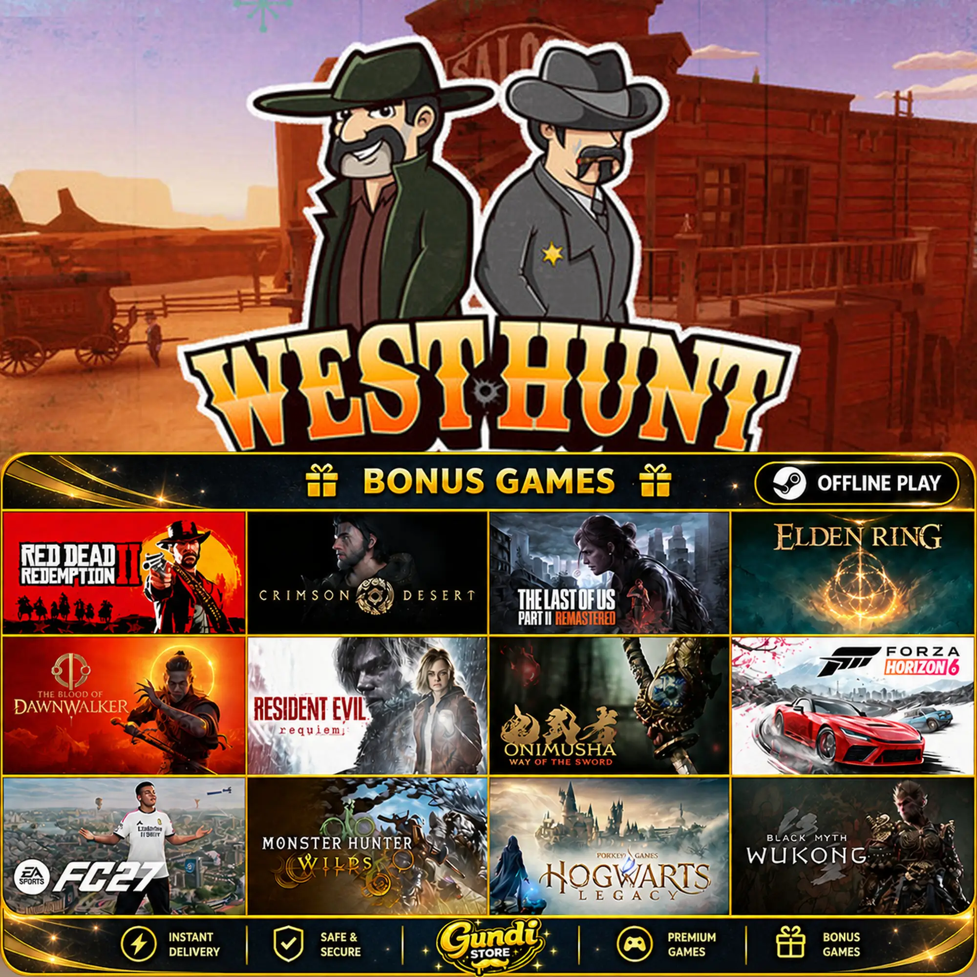 [AUTO CODE] - West Hunt + BONUS GAME