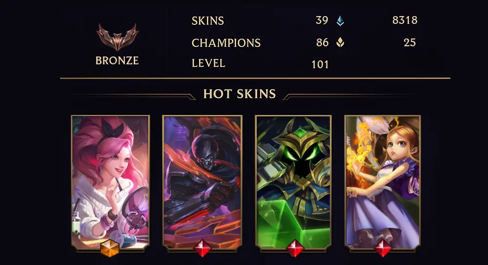 BRONZE I - 101 LVL - 39 SKIN