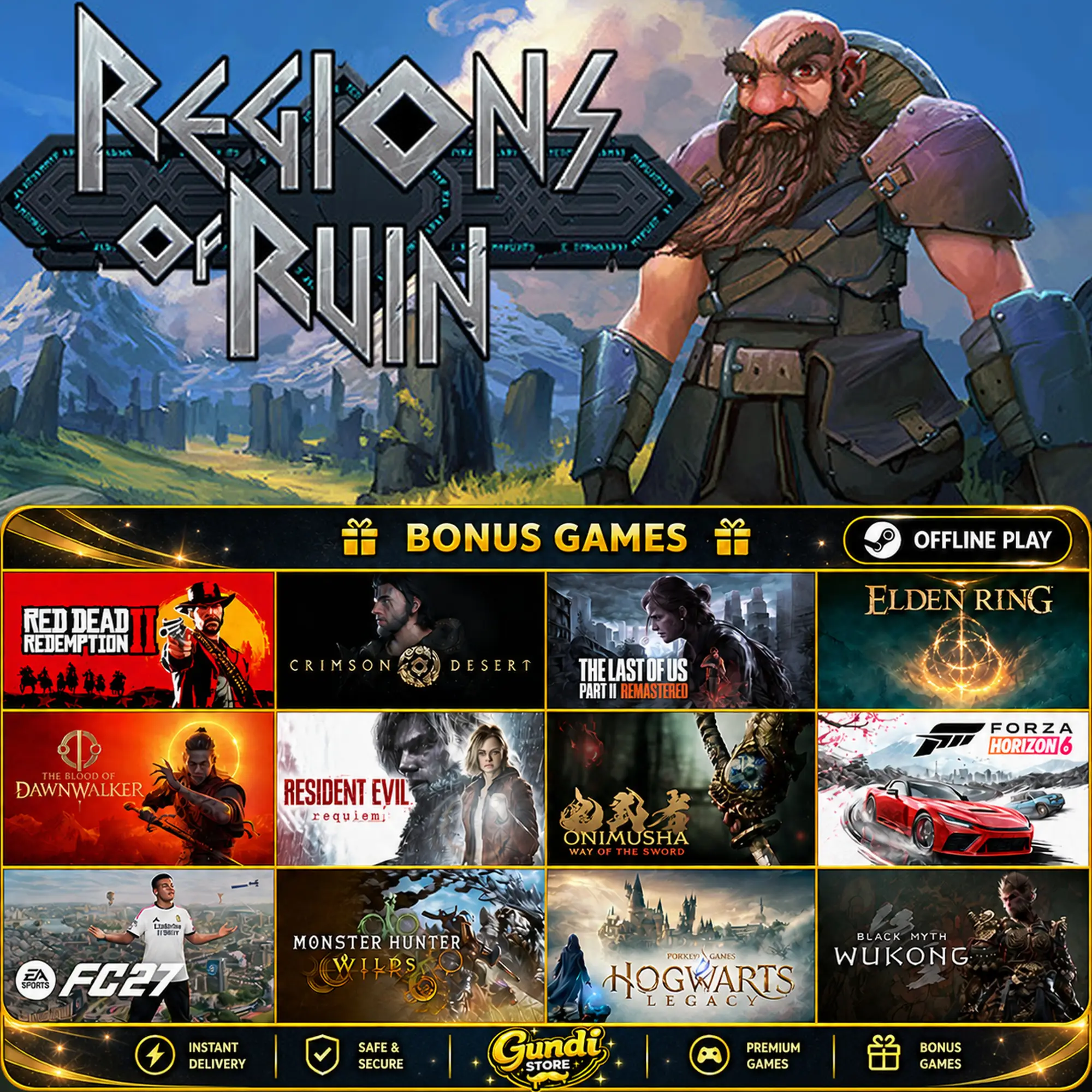 [AUTO CODE] - Regions Of Ruin + BONUS GAME