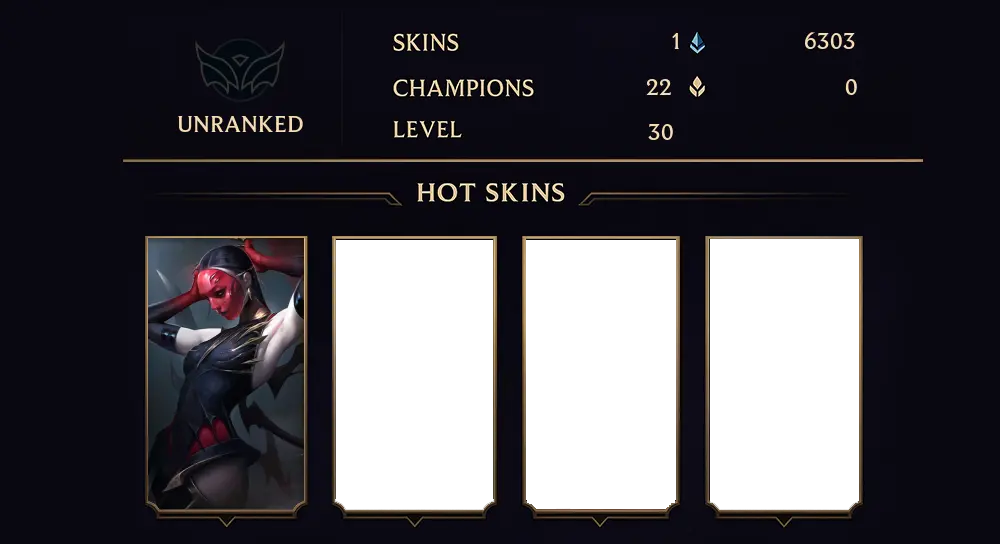 UNRANKED - 30 LVL - 1 SKIN