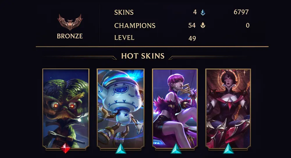BRONZE I - 49 LVL - 4 SKIN