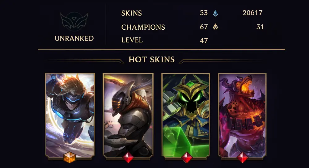 UNRANKED - 47 LVL - 53 SKIN