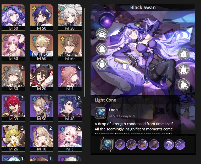 EU - Trailblaze Level: 43 - 25 CHARACTERS - Black Swan - Dr. Ratio - Feixiao - Fu Xuan - Gepard - Welt