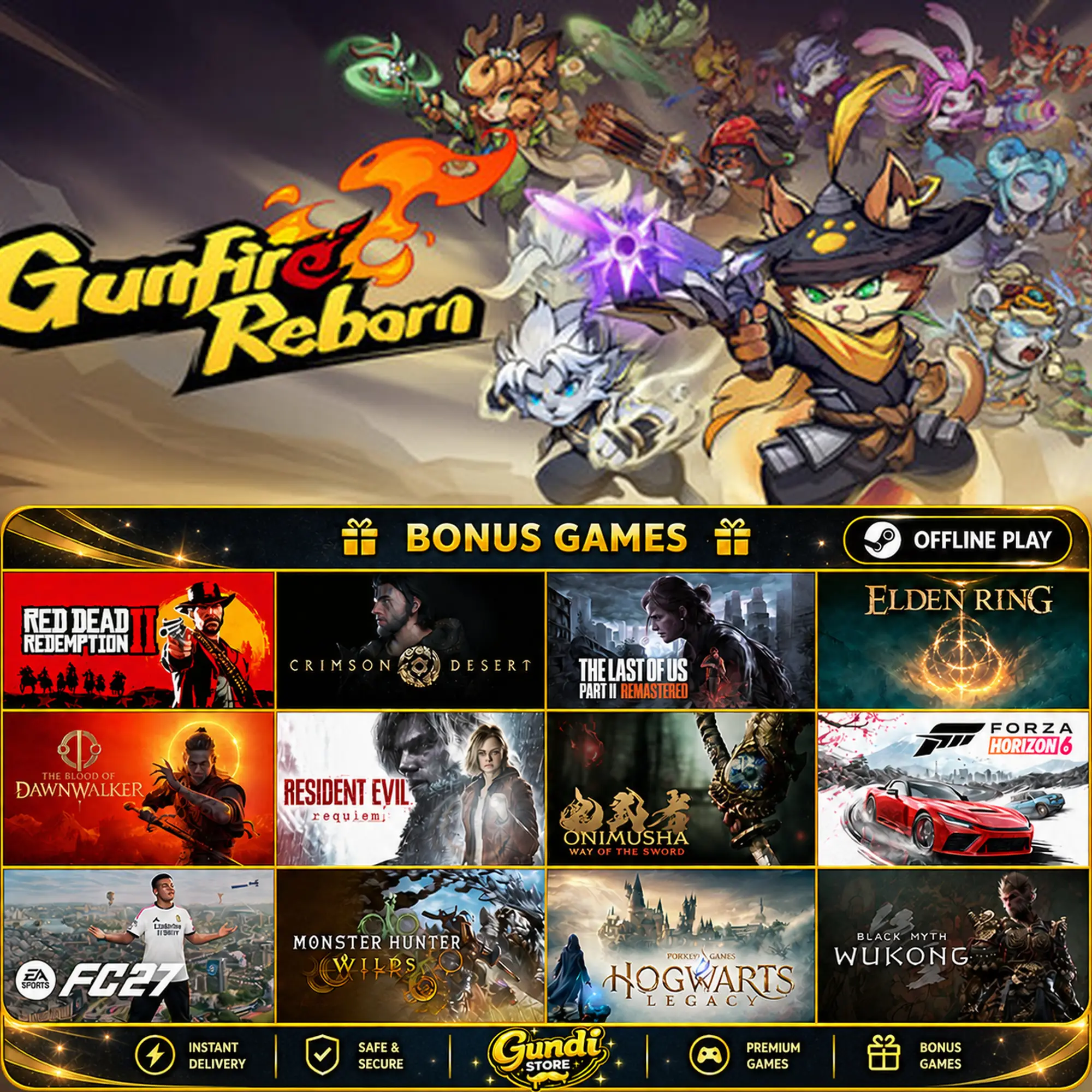 [AUTO CODE] - Gunfire Reborn + BONUS GAME