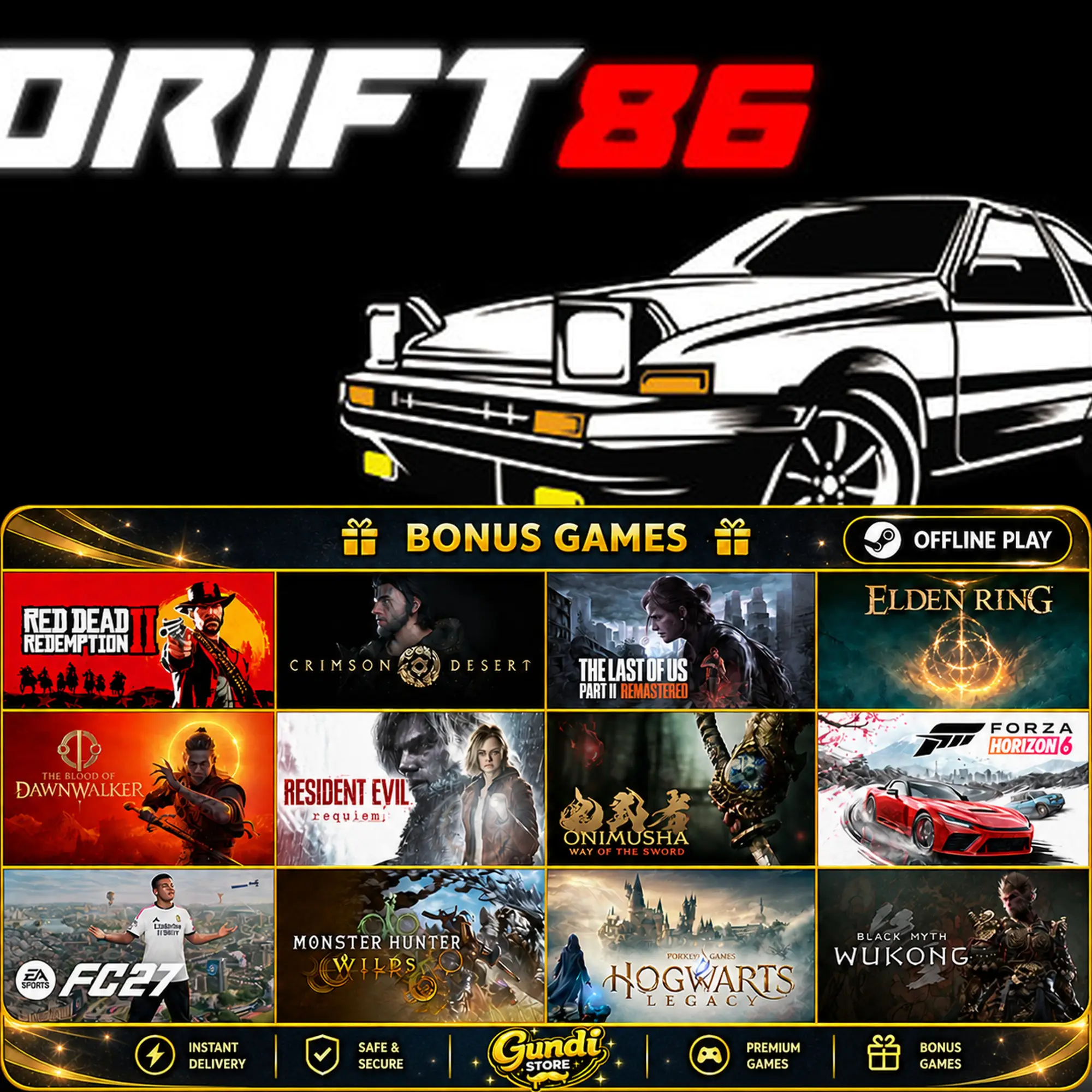 [AUTO CODE] - Drift86 + BONUS GAME