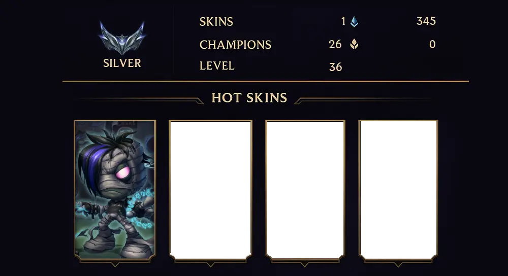 SILVER IV - 36 LVL - 1 SKIN