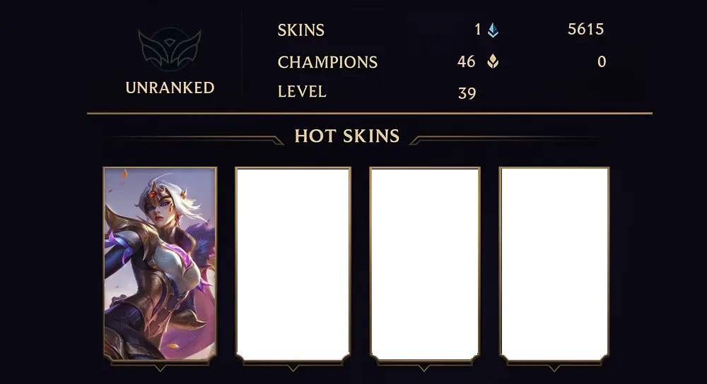 UNRANKED - 39 LVL - 1 SKIN