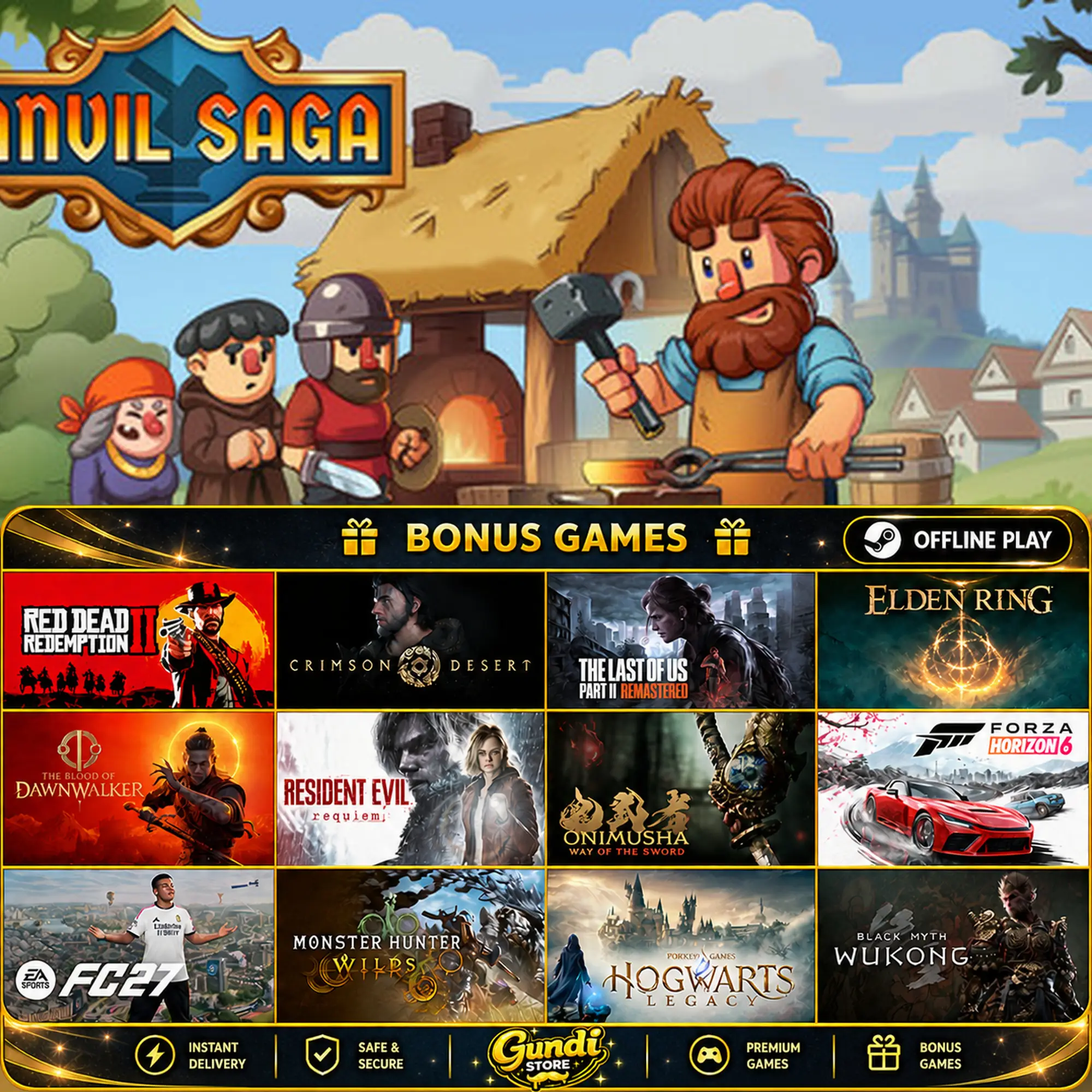 [AUTO CODE] - Anvil Saga + BONUS GAME