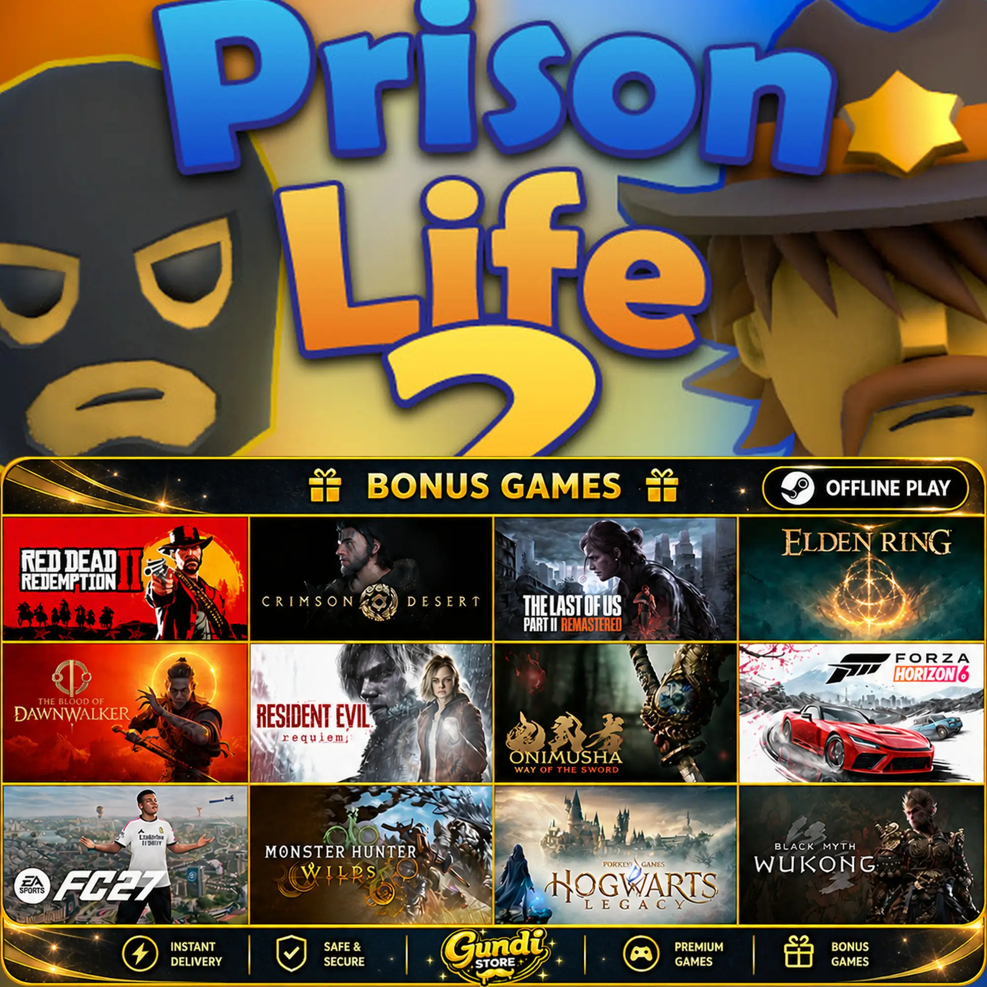 [AUTO CODE] - Prison Life 2 + BONUS GAME