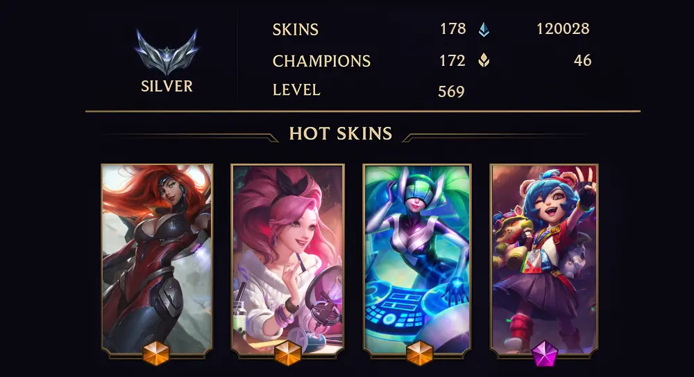 SILVER II - 569 LVL - 178 SKIN