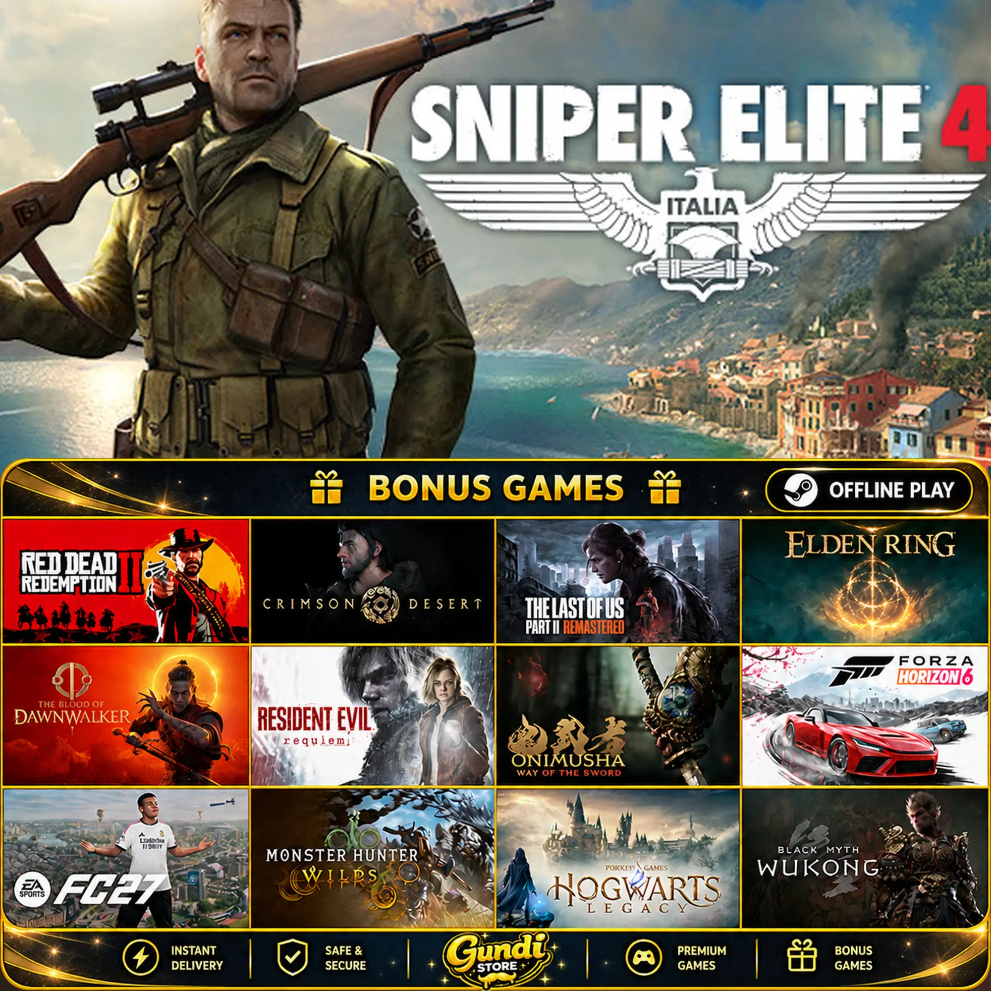 [AUTO CODE] - Sniper Elite 4 + BONUS GAME