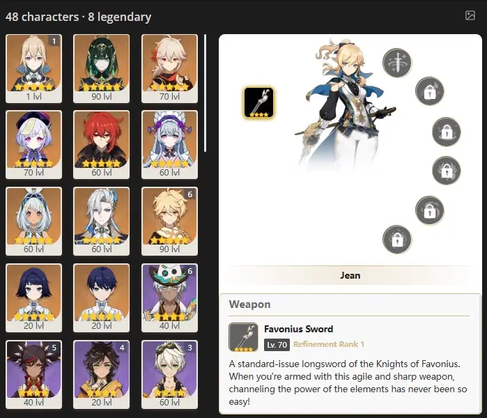 EU- AR:54- 48 CHARACTERS [ 10 - 5 STARS CHARACTERS ]
