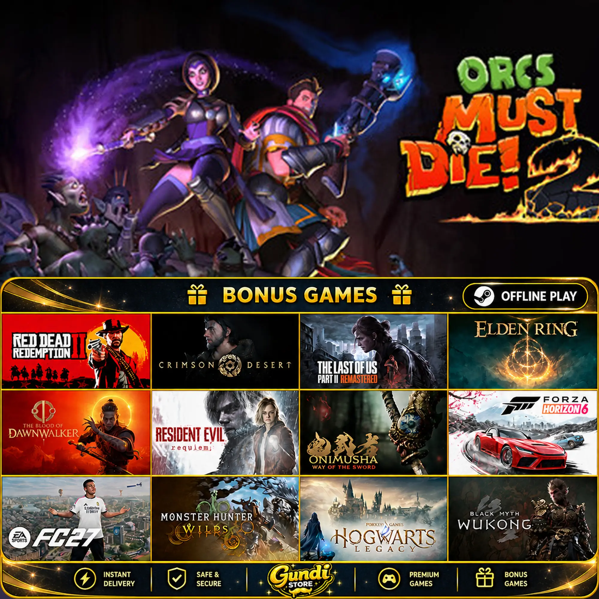 [AUTO CODE] - Orcs Must Die! 2 + BONUS GAME