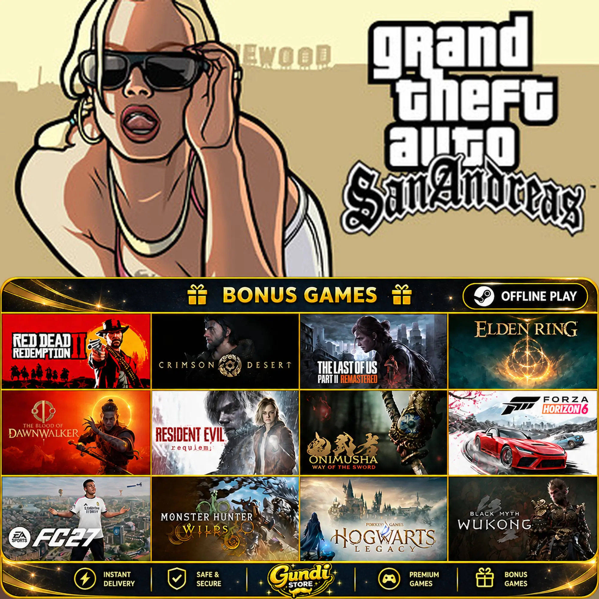 [AUTO CODE] - Grand Theft Auto_ San Andreas + BONUS GAME