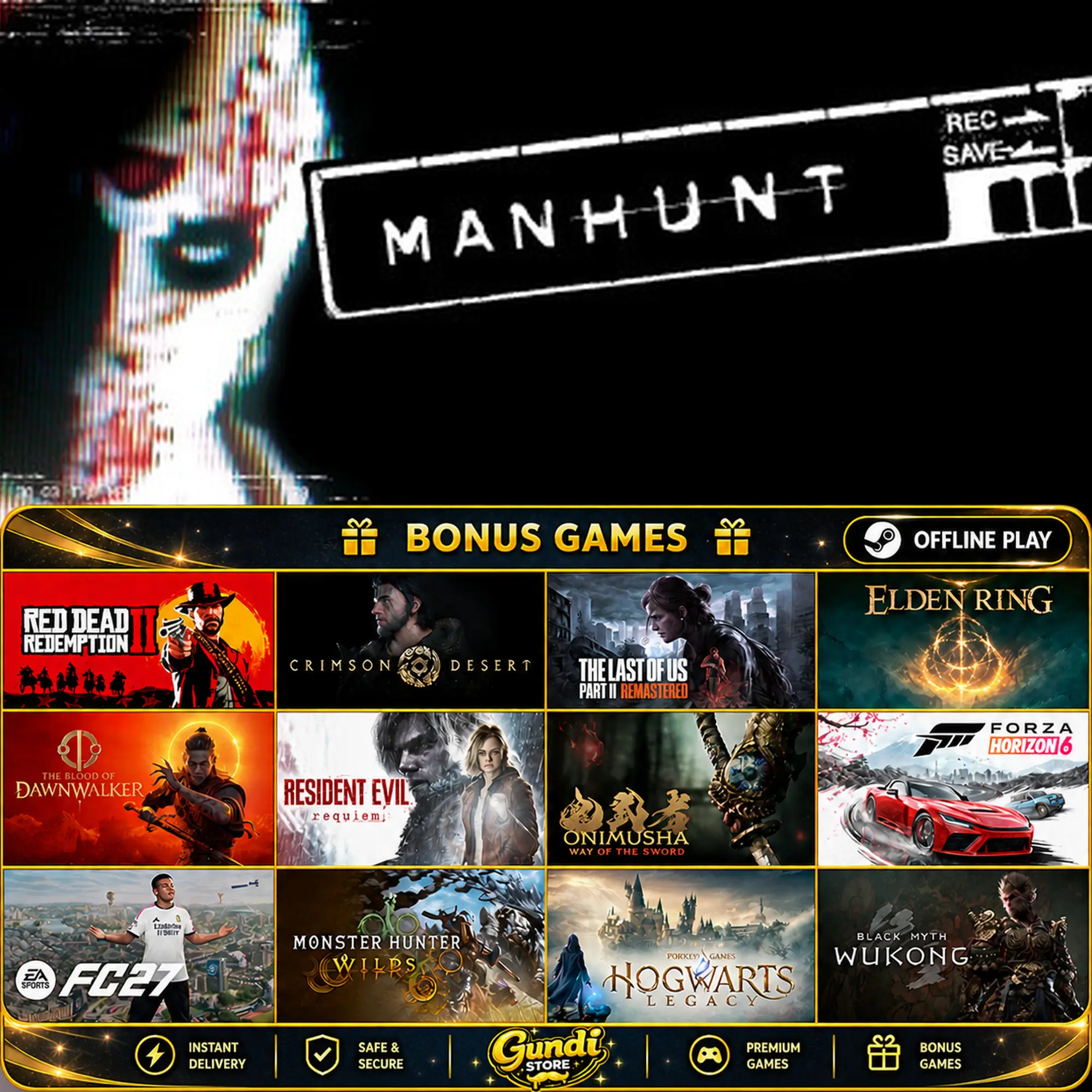 [AUTO CODE] - Manhunt + BONUS GAME
