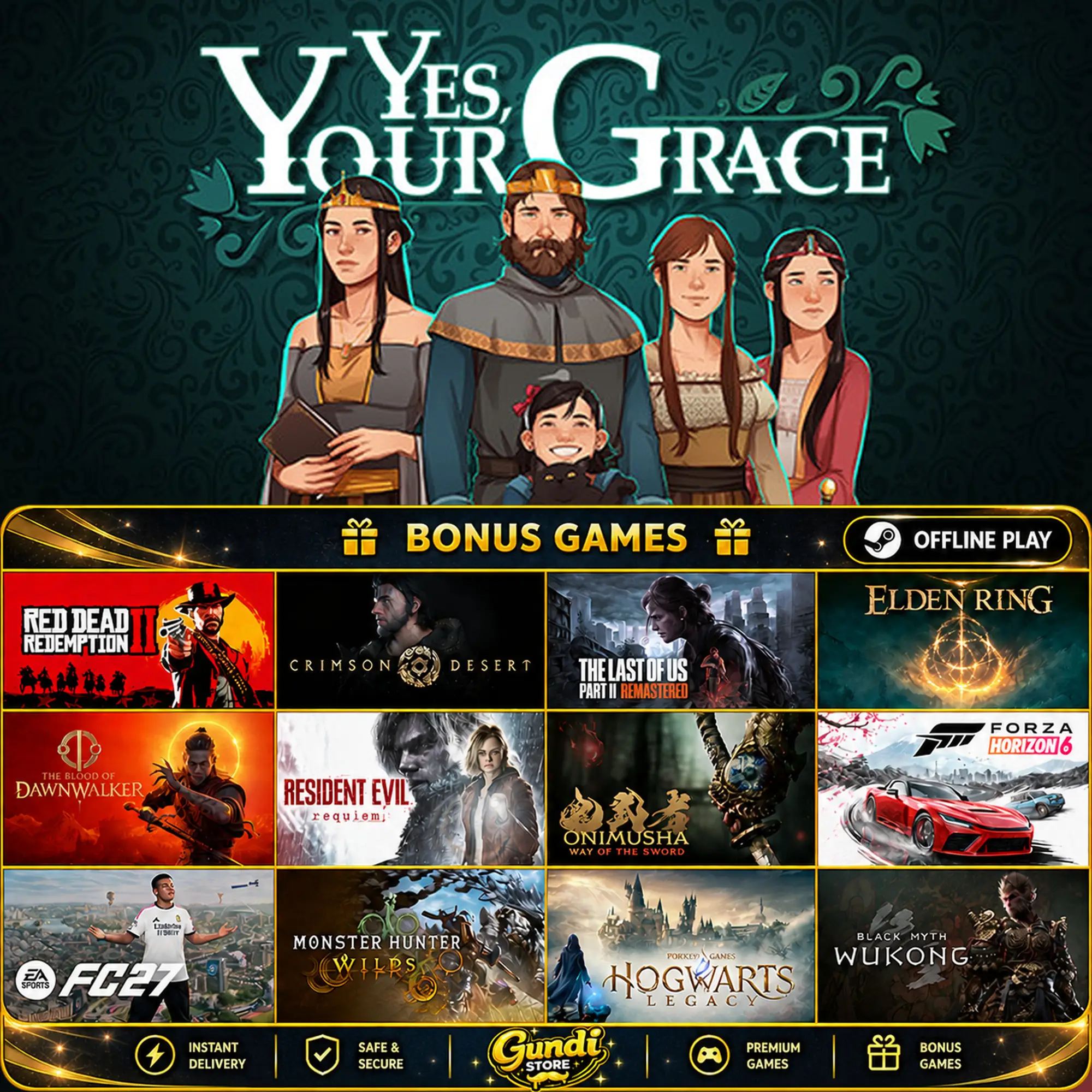 [AUTO CODE] - Yes, Your Grace + BONUS GAME