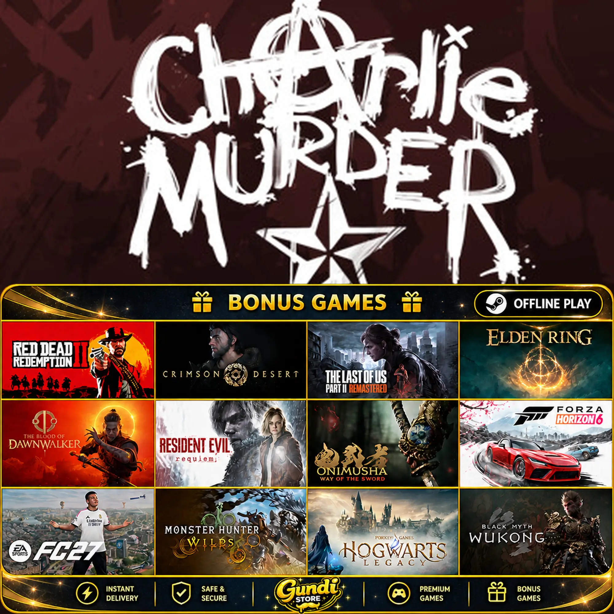 [AUTO CODE] - Charlie Murder + BONUS GAME