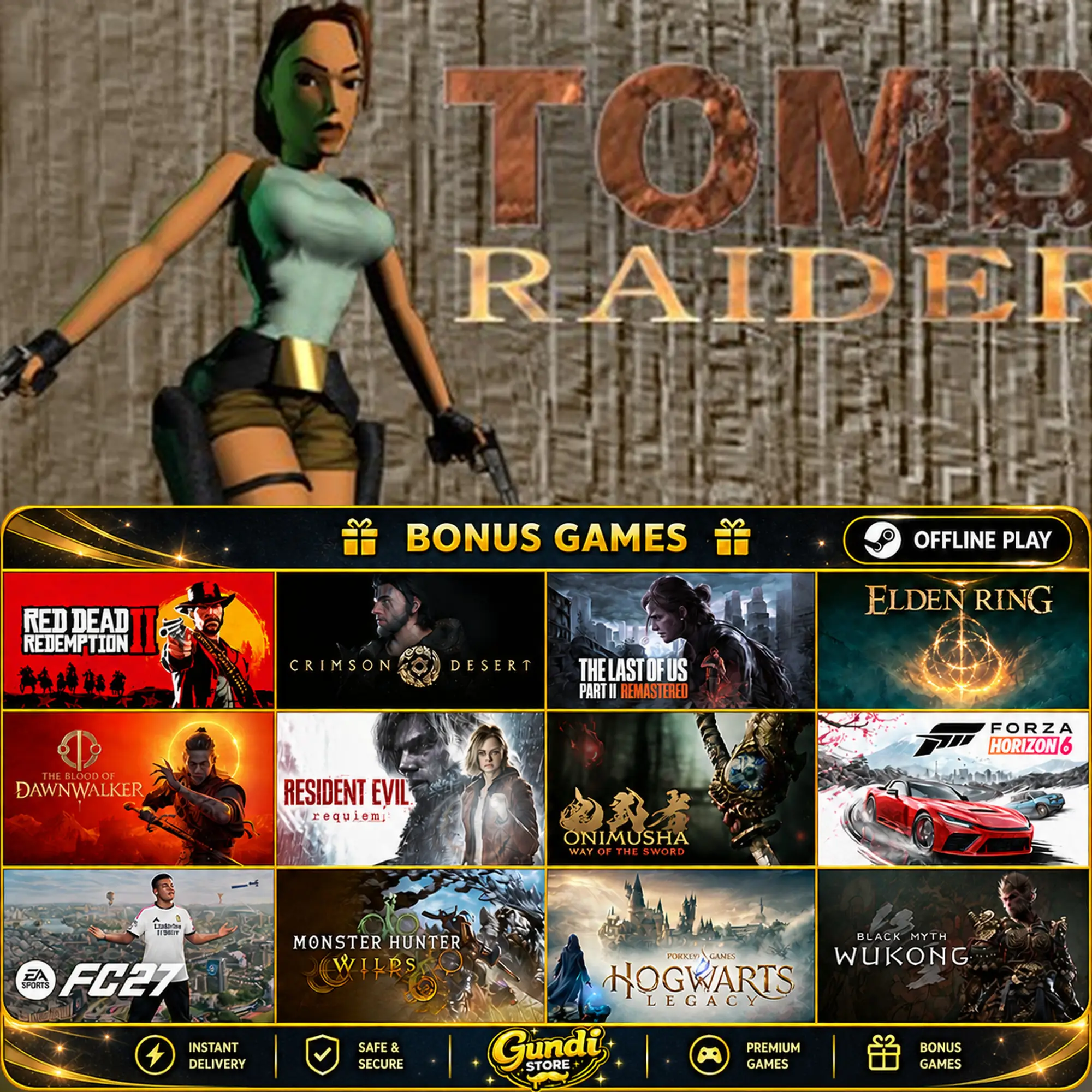 [AUTO CODE] - Tomb Raider I (1996) + BONUS GAME