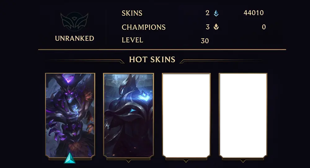 UNRANKED - 30 LVL - 2 SKIN