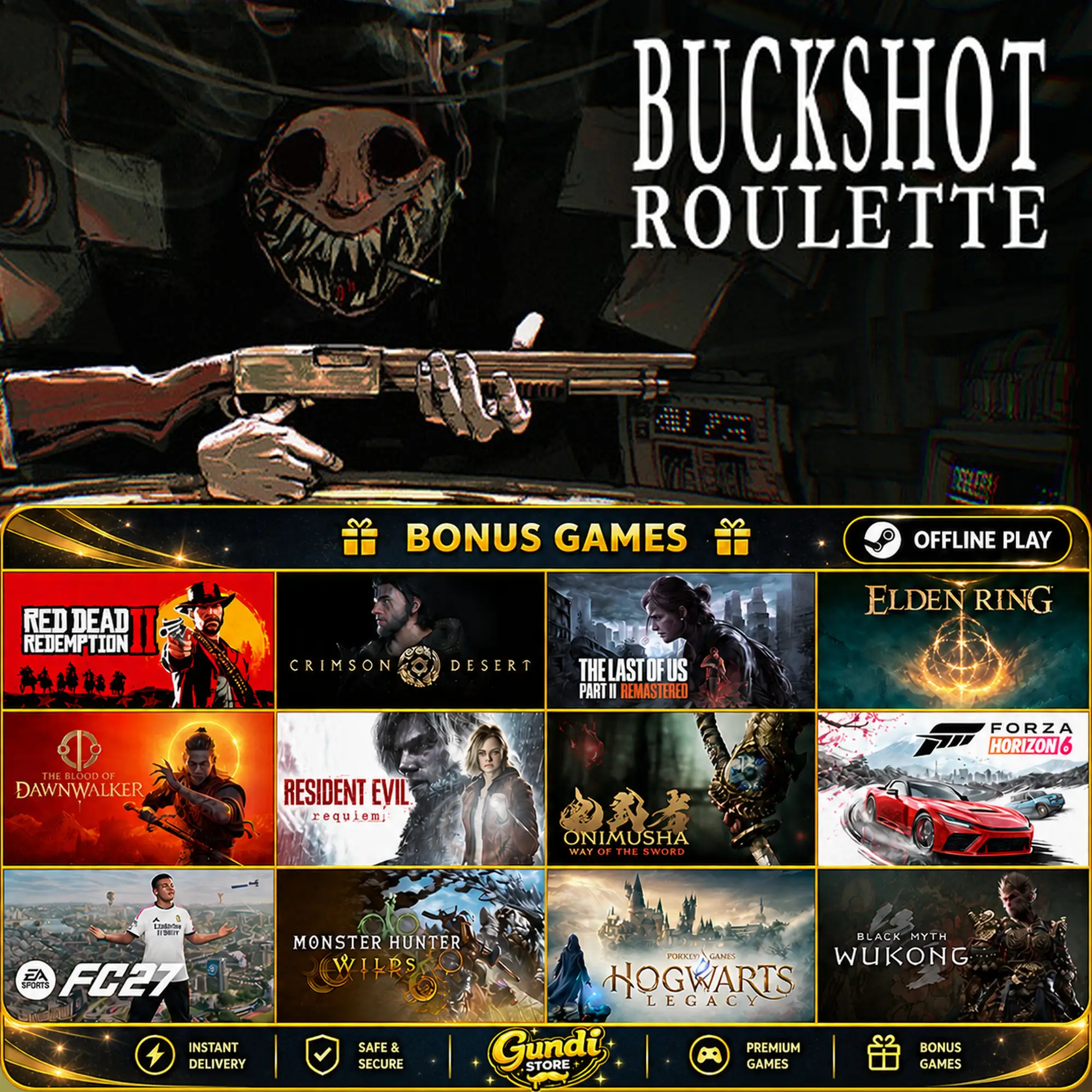 [AUTO CODE] - Buckshot Roulette + BONUS GAME