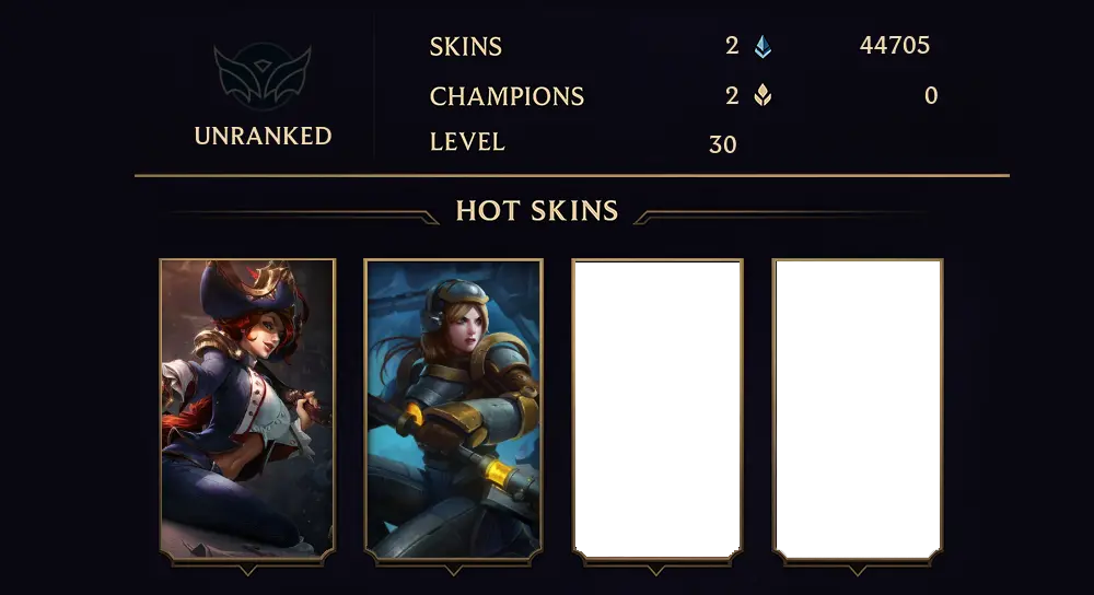 UNRANKED - 30 LVL - 2 SKIN