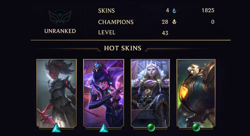 JP - UNRANKED - 43 LVL - 4 SKIN