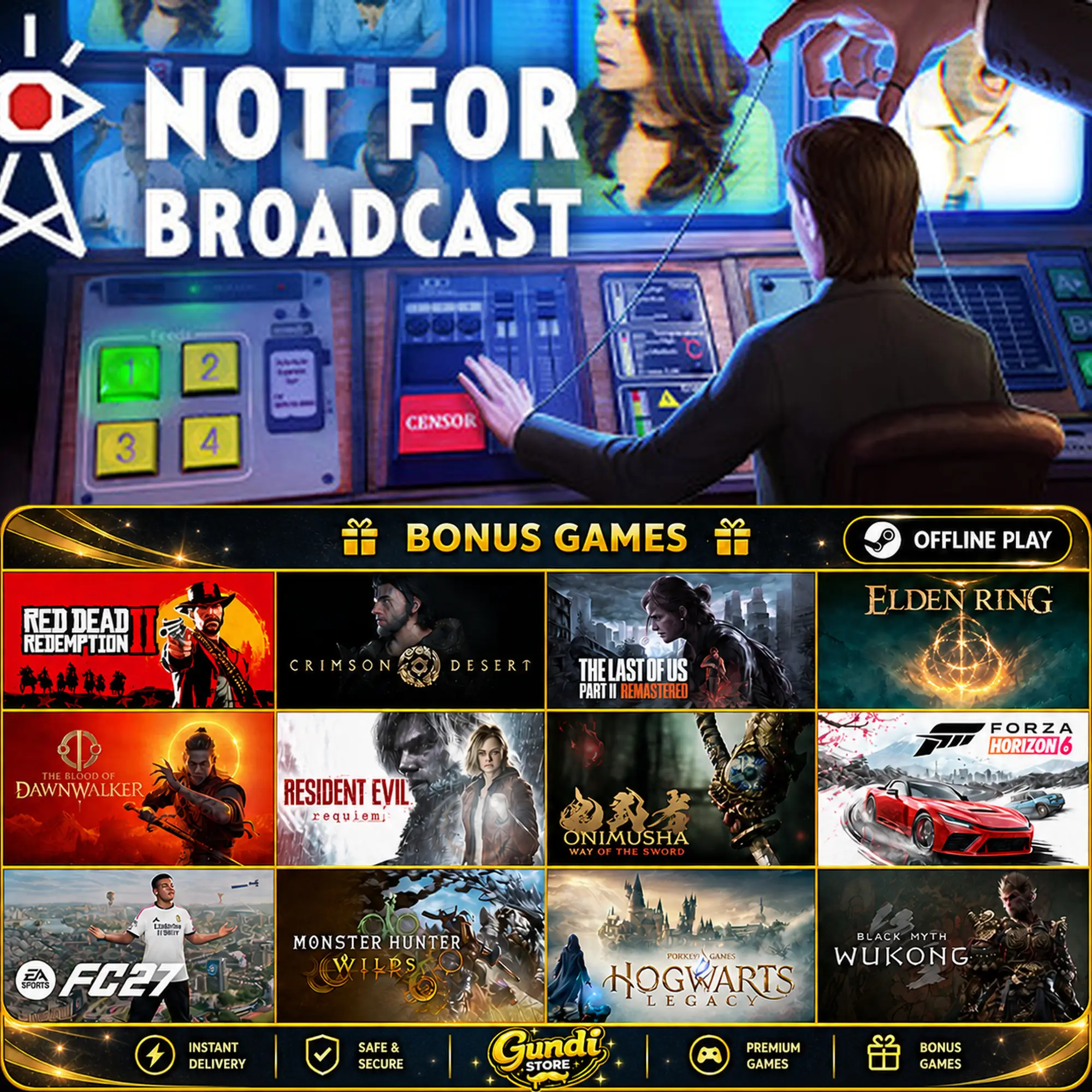 [AUTO CODE] - Not For Broadcast + BONUS GAME