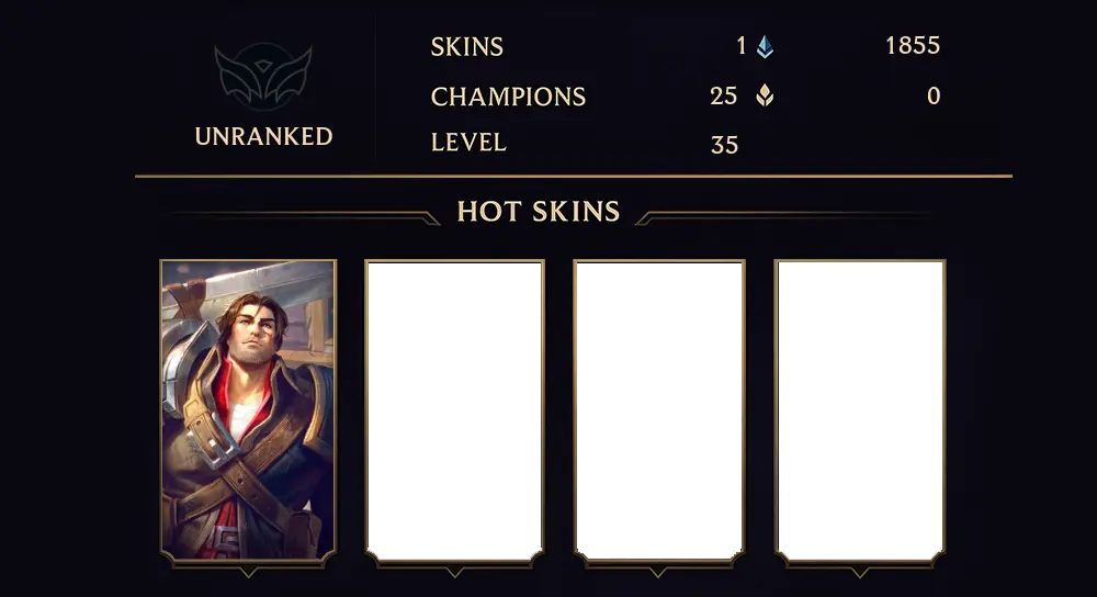 UNRANKED - 35 LVL - 1 SKIN
