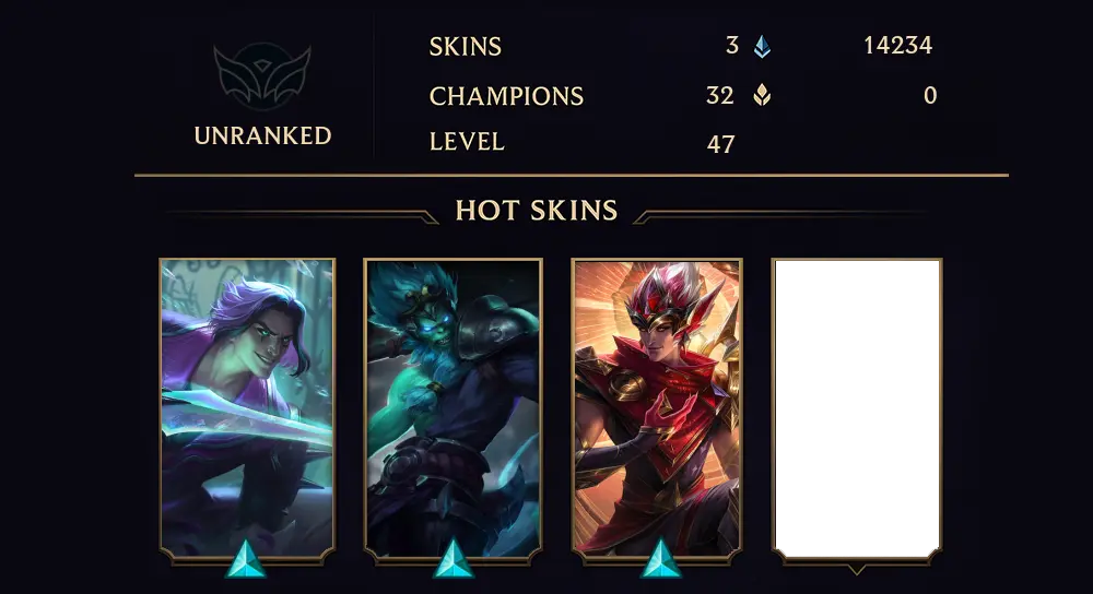 TR - UNRANKED - 47 LVL - 3 SKIN