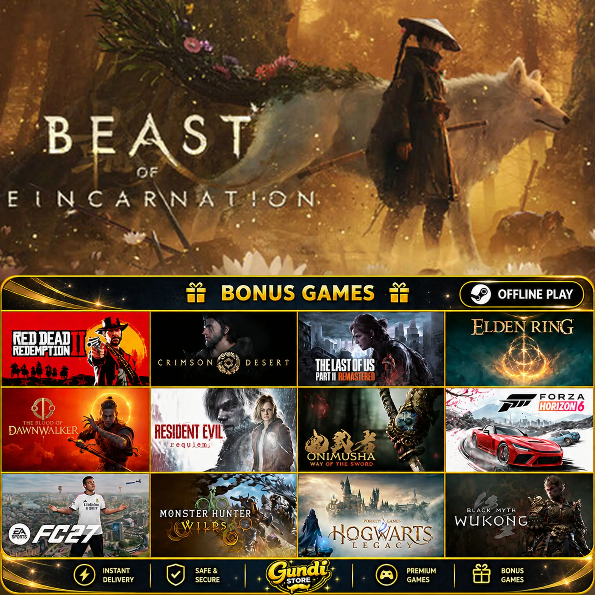 [AUTO CODE] - Beast of Reincarnation + BONUS GAME