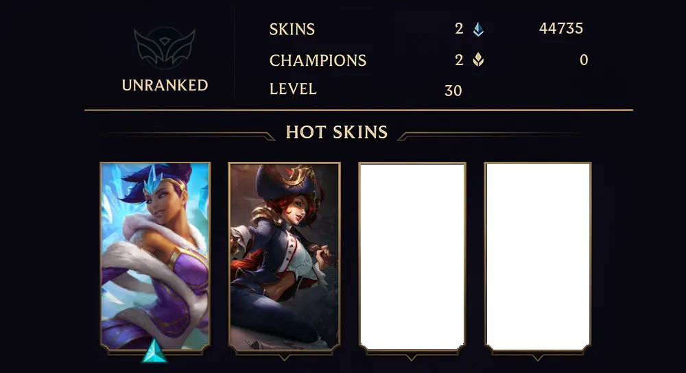 UNRANKED - 30 LVL - 2 SKIN