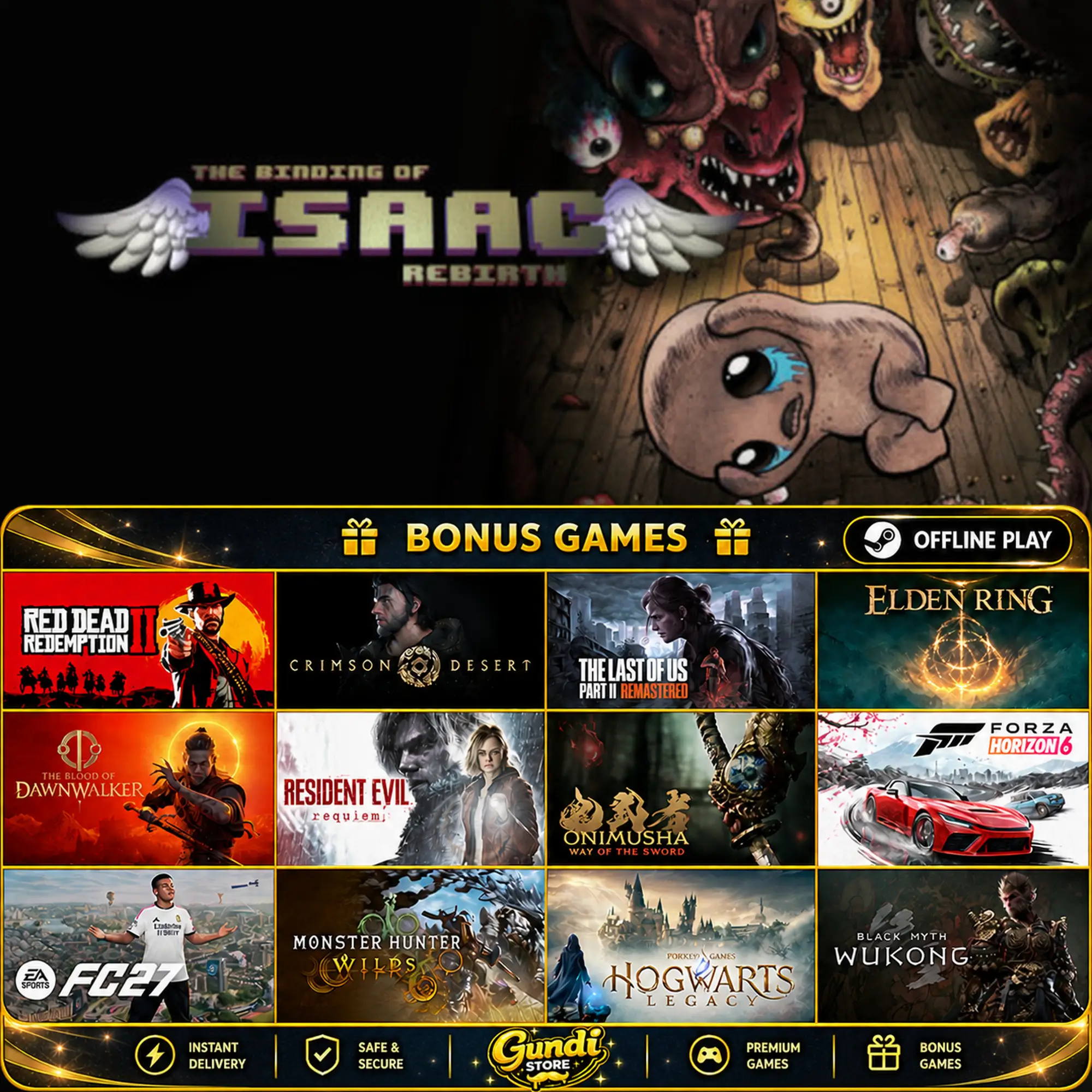 [AUTO CODE] - The Binding of Isaac_ Rebirth + BONUS GAME