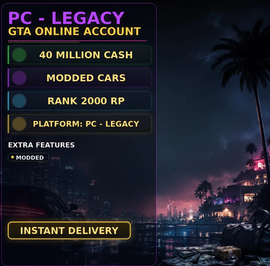 STEAM LEGACY - 100 Billion Total (40M Cash+60M Casino Chips) - 150 Modded Cars - 20 outfits - RP 2000 - Max Stats