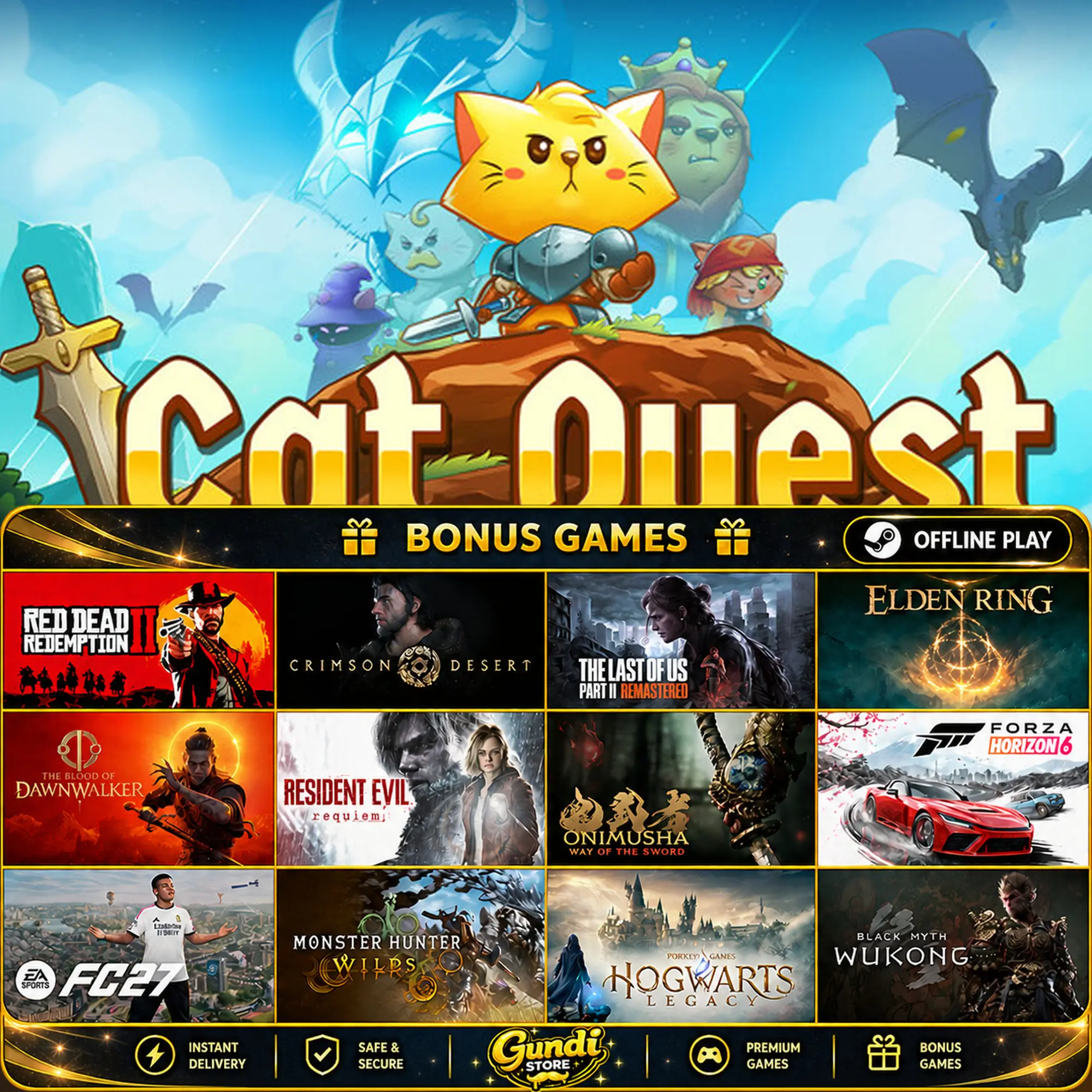 [AUTO CODE] - Cat Quest + BONUS GAME