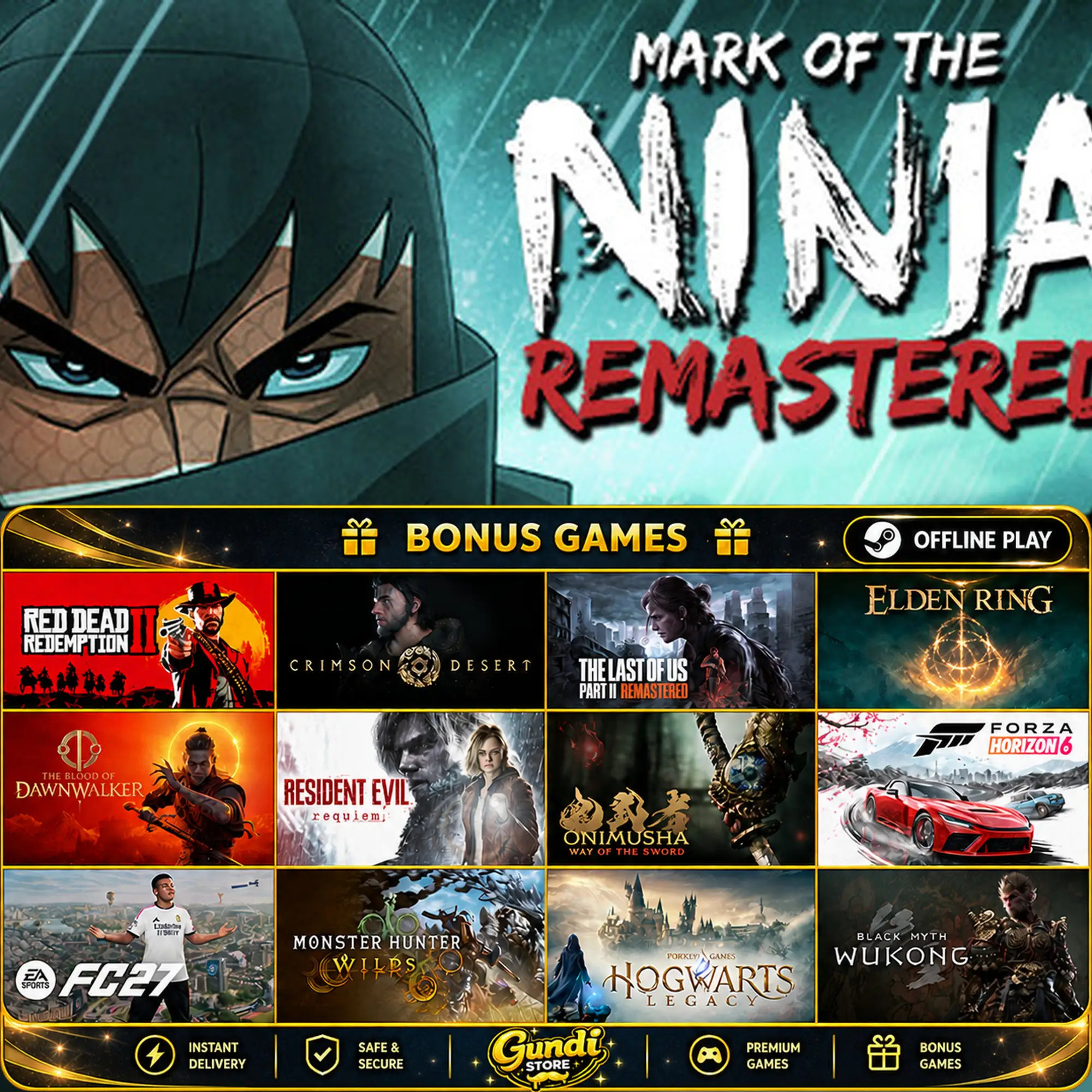 [AUTO CODE] - Mark of the Ninja_ Remastered + BONUS GAME