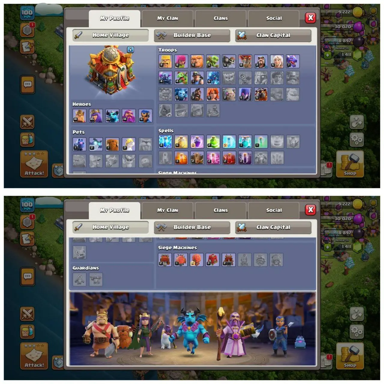 {65% DISCOUNT} TH16 RUSH BASE ID⚡️4 EPIC EQUIPMENT⚡️XP-100⚡️HERO 41-45-28-14-11⚡️ MAGIC ITEMS⚡️OP LAB⚡️INSTANT DELIVERY 🚚
