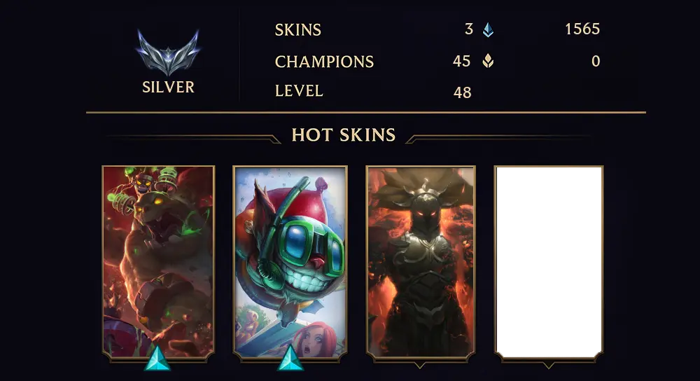 SILVER IV - 48 LVL - 3 SKIN