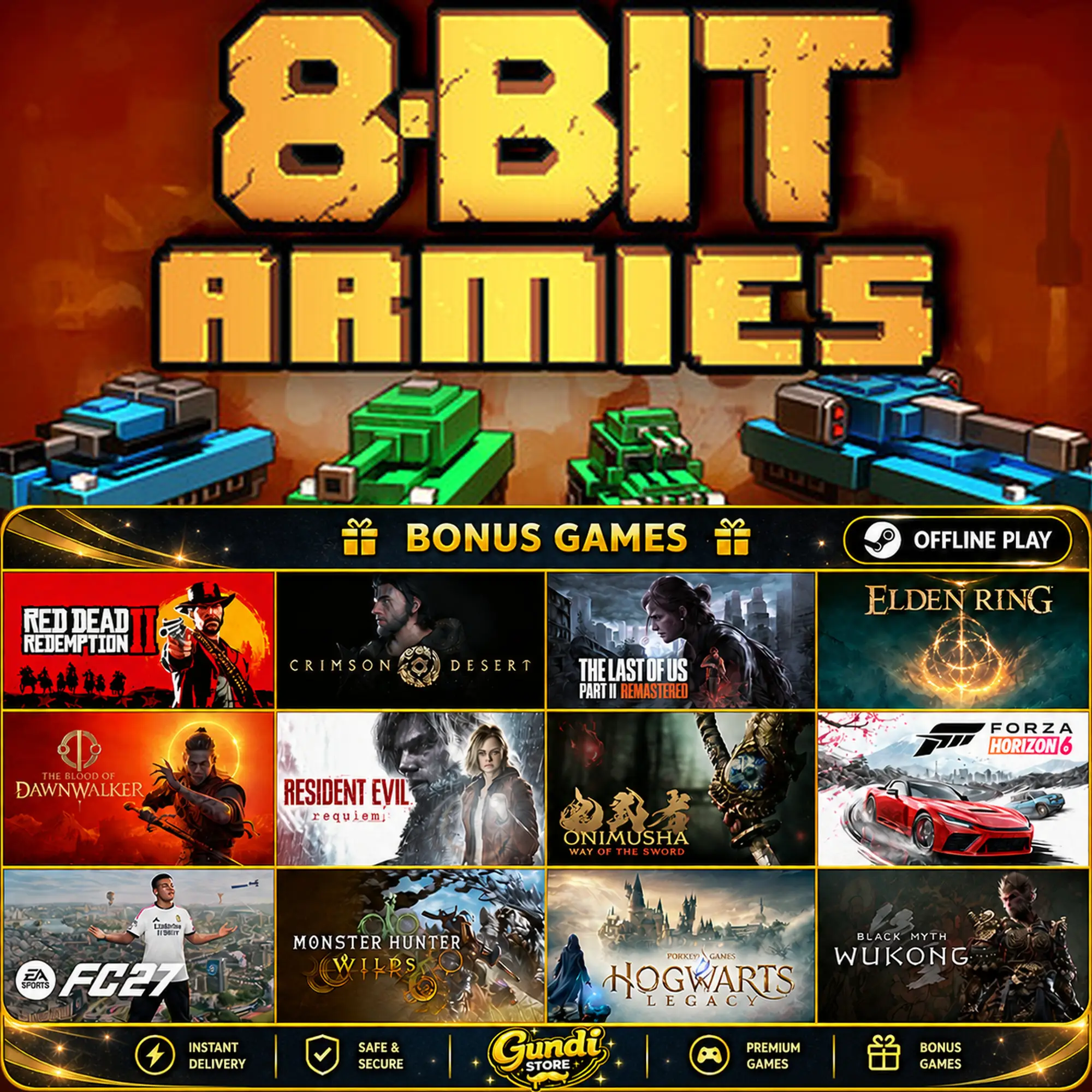[AUTO CODE] - 8-Bit Armies + BONUS GAME