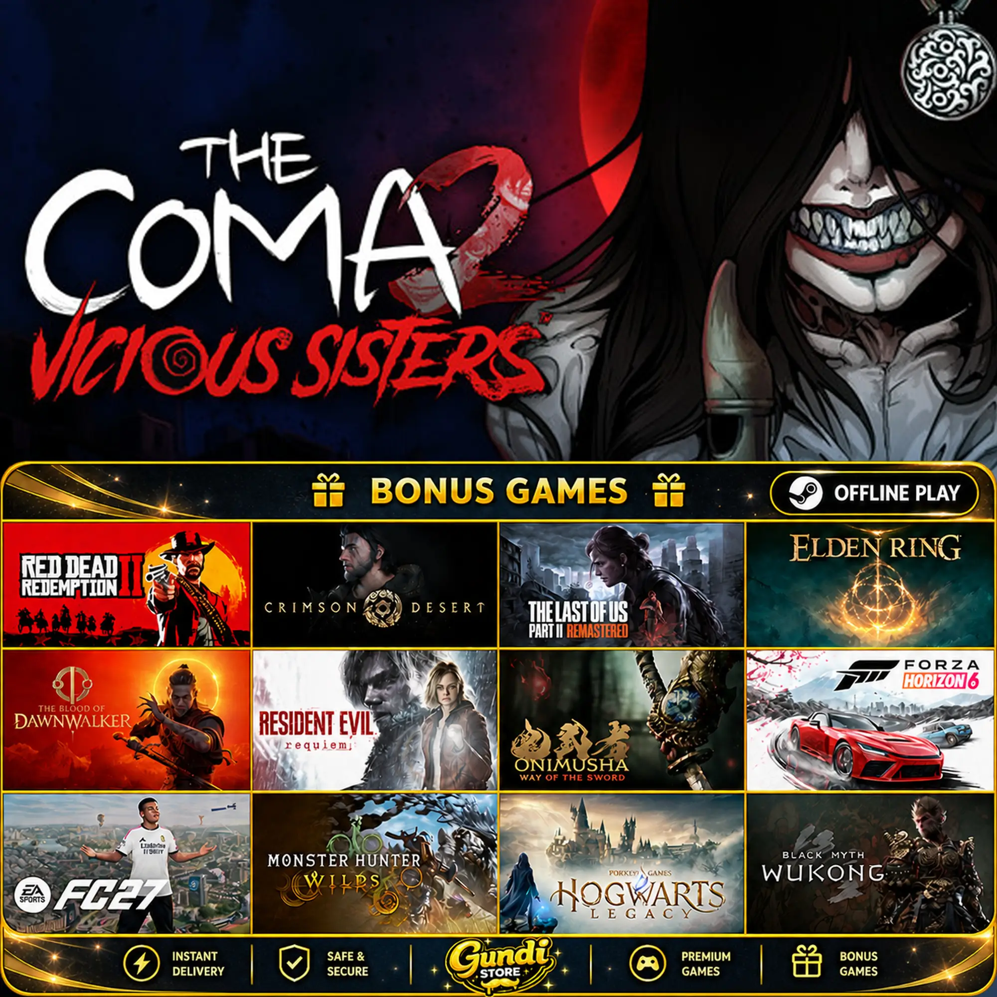 [AUTO CODE] - The Coma 2_ Vicious Sisters + BONUS GAME