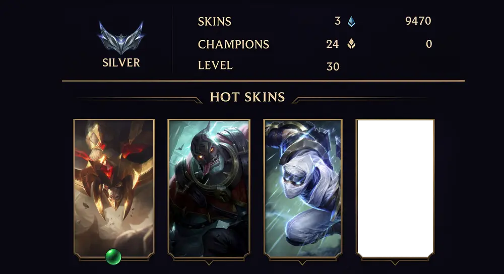 LAN - SILVER III - 30 LVL - 3 SKIN
