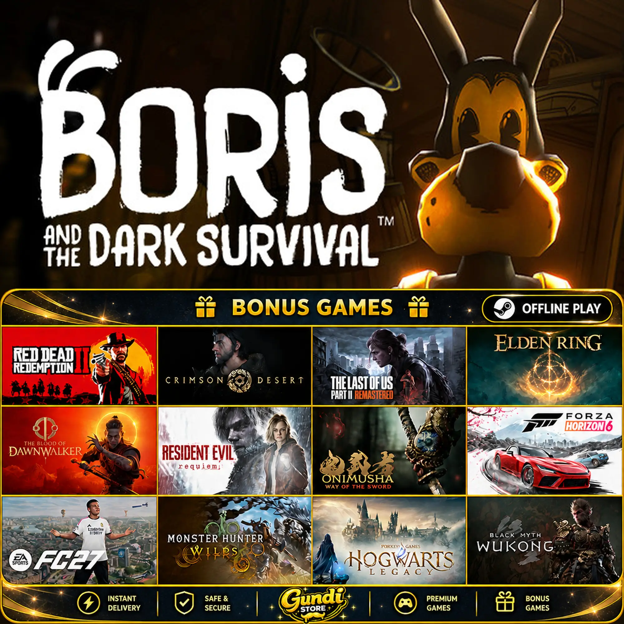 [AUTO CODE] - Boris and the Dark Survival + BONUS GAME
