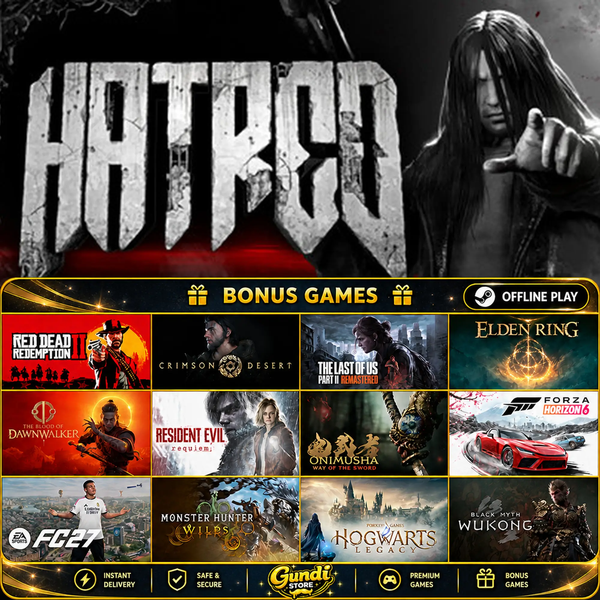 [AUTO CODE] - Hatred + BONUS GAME