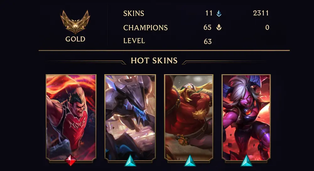 GOLD IV - 63 LVL - 11 SKIN